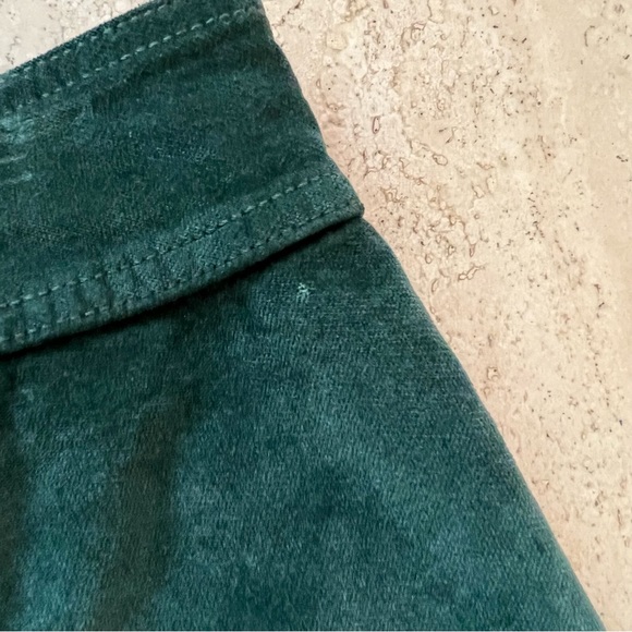 Madewell Velveteen Green A-Line Button Front Mini Skirt - Picture 8 of 11